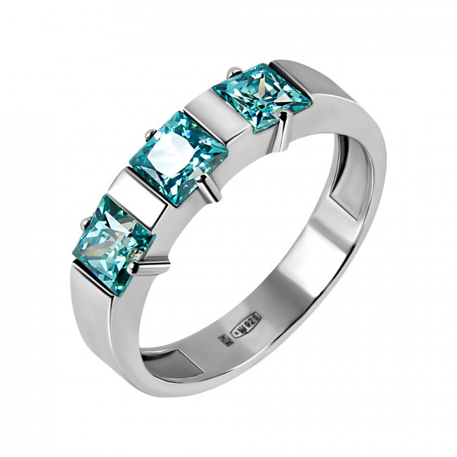 

Кольцо с бирюзовым камнями Swarovski Прима