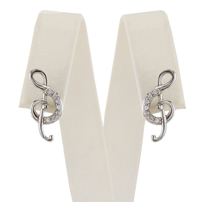 

Серьги пусетные из серебра Скрипичный ключ