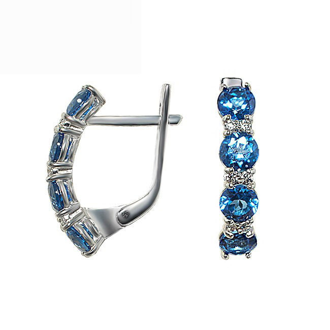 

Серьги с синими топазами Swarovski Веночек счастья