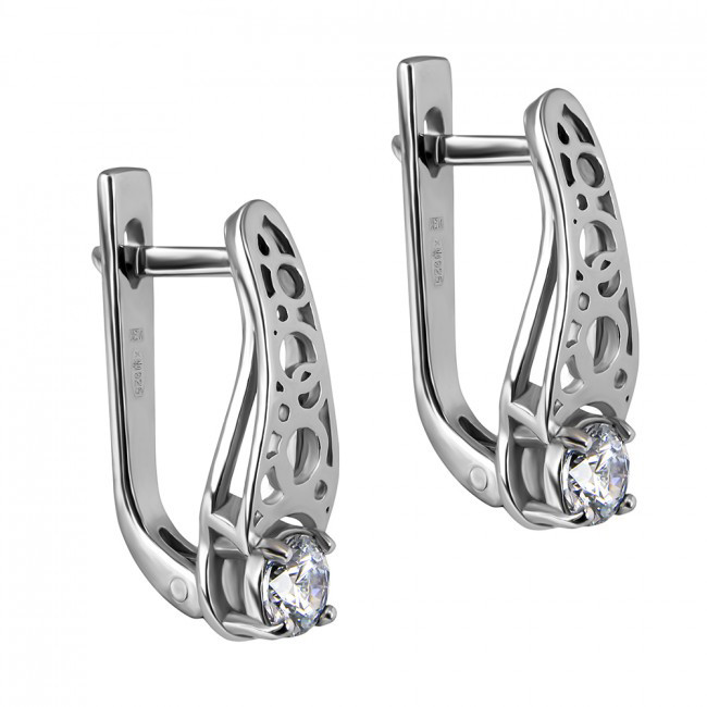 

Серебряные серьги с камнями Swarovski Лаура
