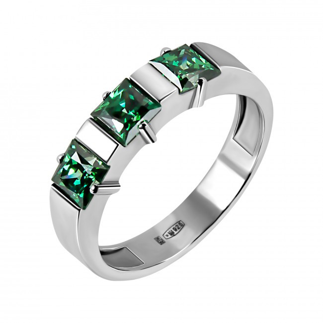 

Кольцо с зеленым камнем Swarovski Прима