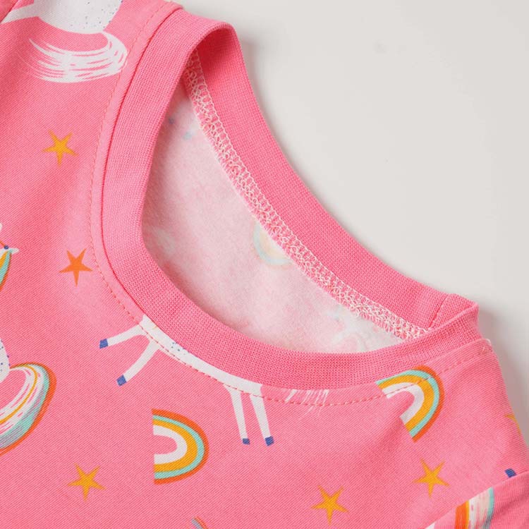 

Платье для девочки с коротким рукавом розовое Единорог Berni Kids (120) Розовый