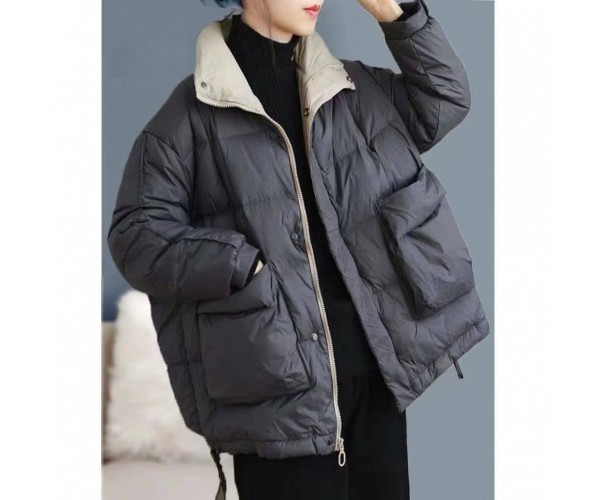 

Пуховик с накладными карманами демисезонный Modern Boutique графитовый, M ПУХ084