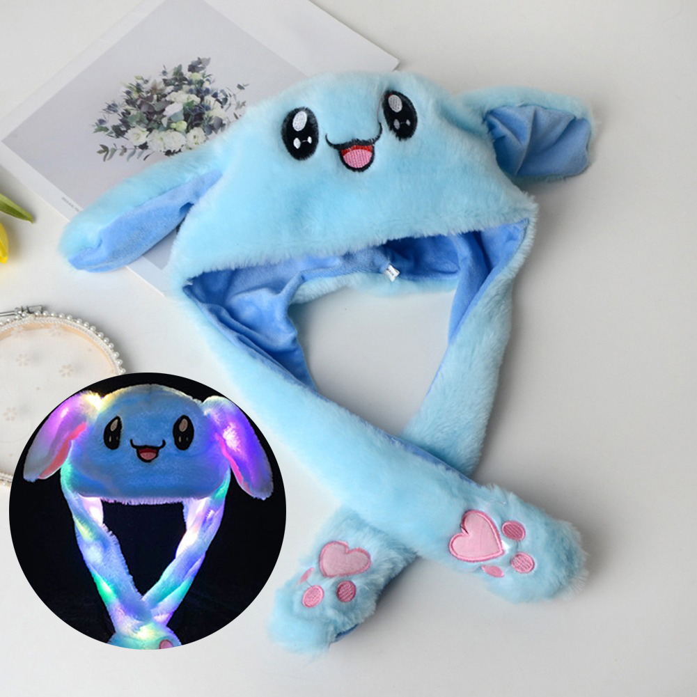 

Светящаяся шапка Pikachu toys soft toys with led с двигающими ушками шапка с Led подсветкой Голубая