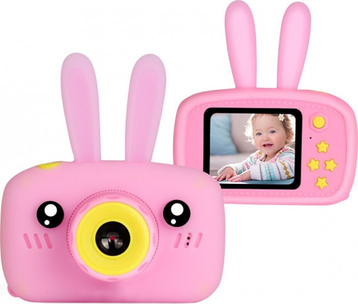 

Детская Фотокамера Kids Funny Camera 3.0 Pro Противоударный Фотоаппарат Full HD Розовый зайчик