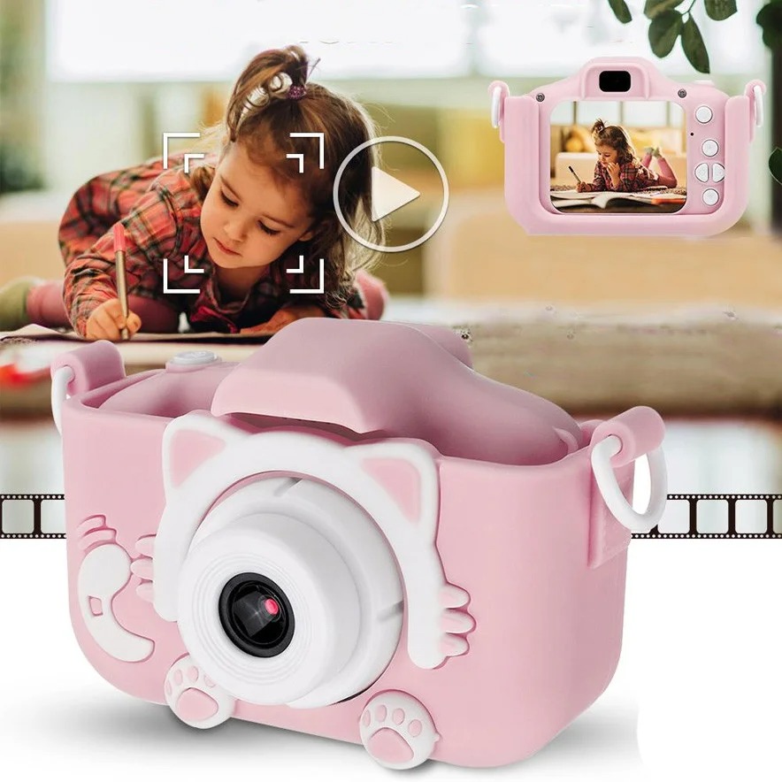 

Детский цифровДетский цифровой фотоаппарат Smart kids Kitty Котик фотокамера с 2" экраном с встроенными играми Розовый