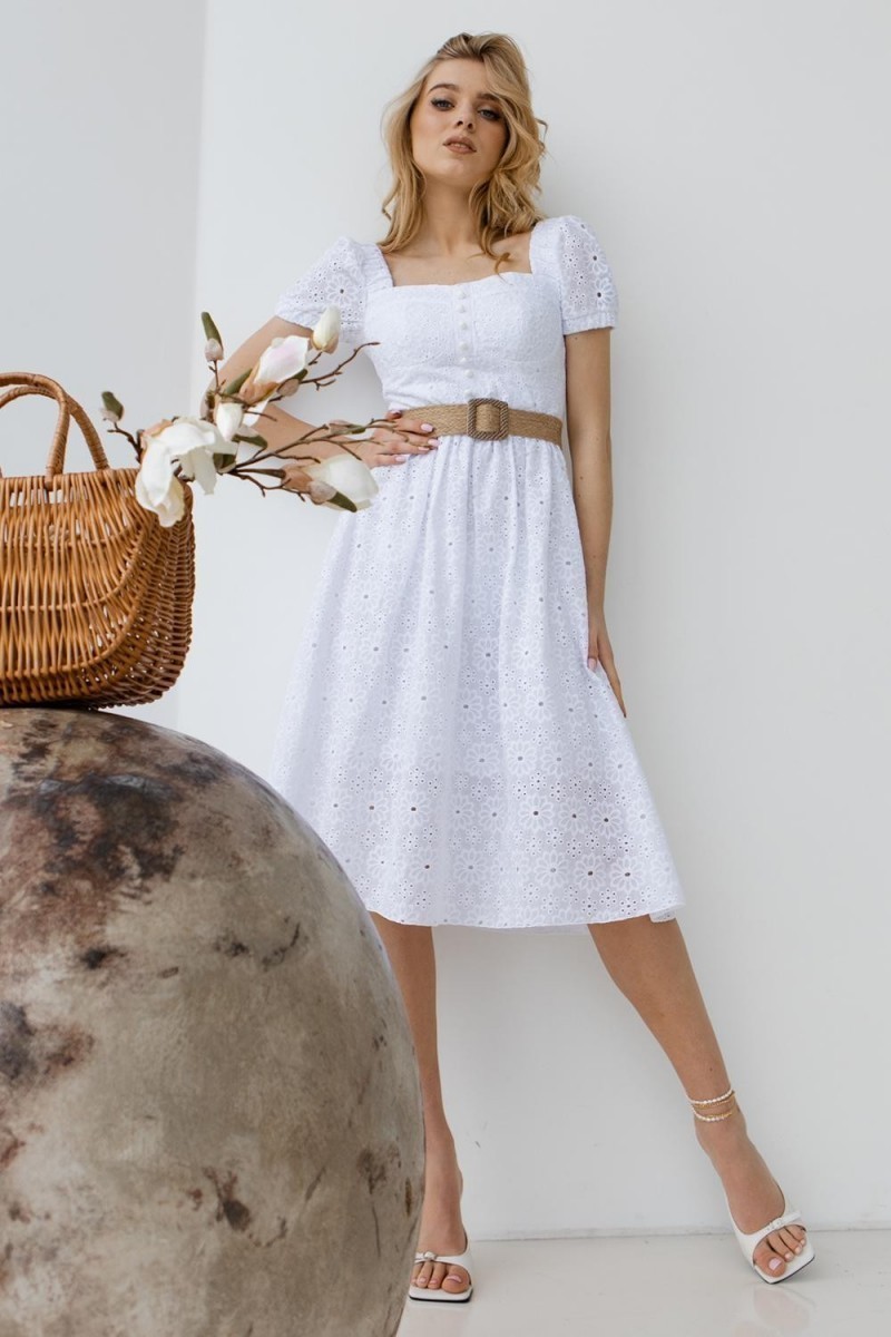 

Белое летнее платье FashionYouWant L белый 43442134