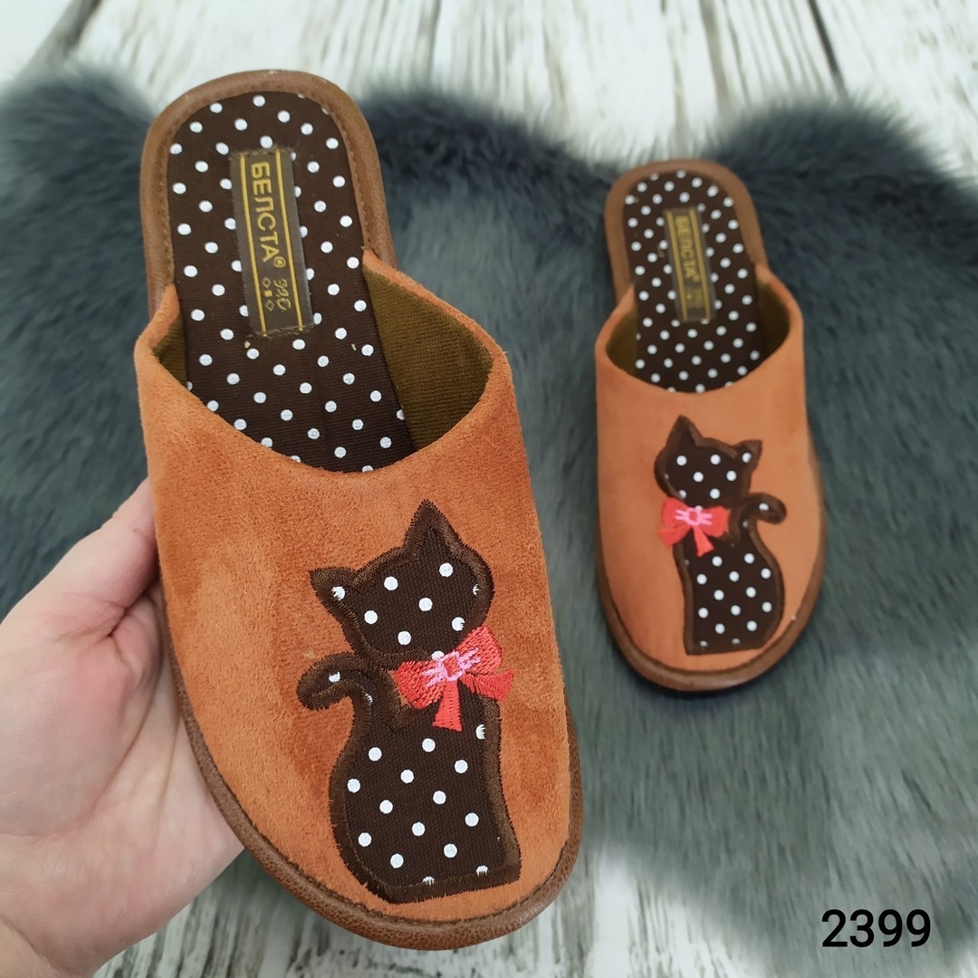 

Тапочки женские комнатные Белста коричневые с закрытым носком 39 р (24,5 см) 2399