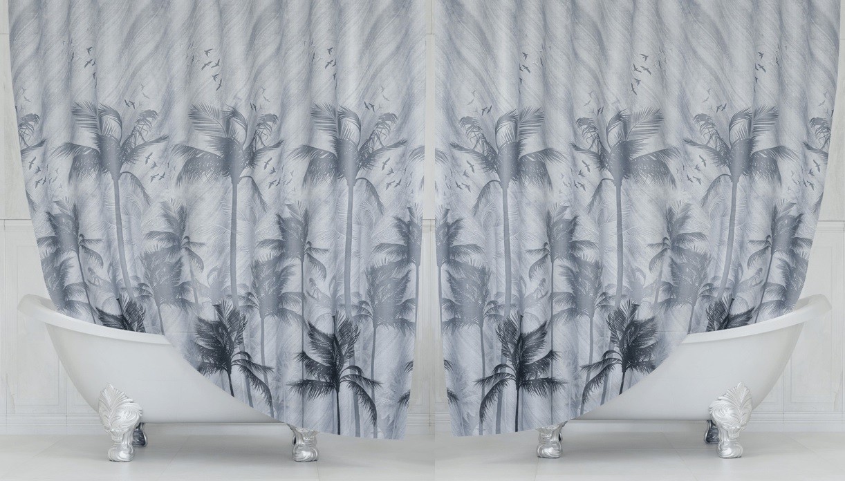 

Штора для душа двойная текстильная Jackline 2 * 110 * 200 см Турция (5104)