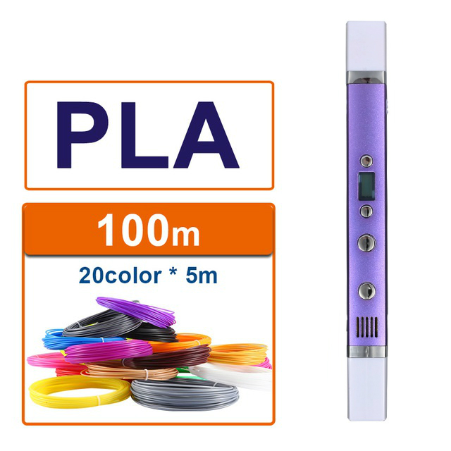 

3D-ручка MYRIWELL RP-100C Red (ABC, PLA, PCL) + 100m (20 цветов) PLA пластика