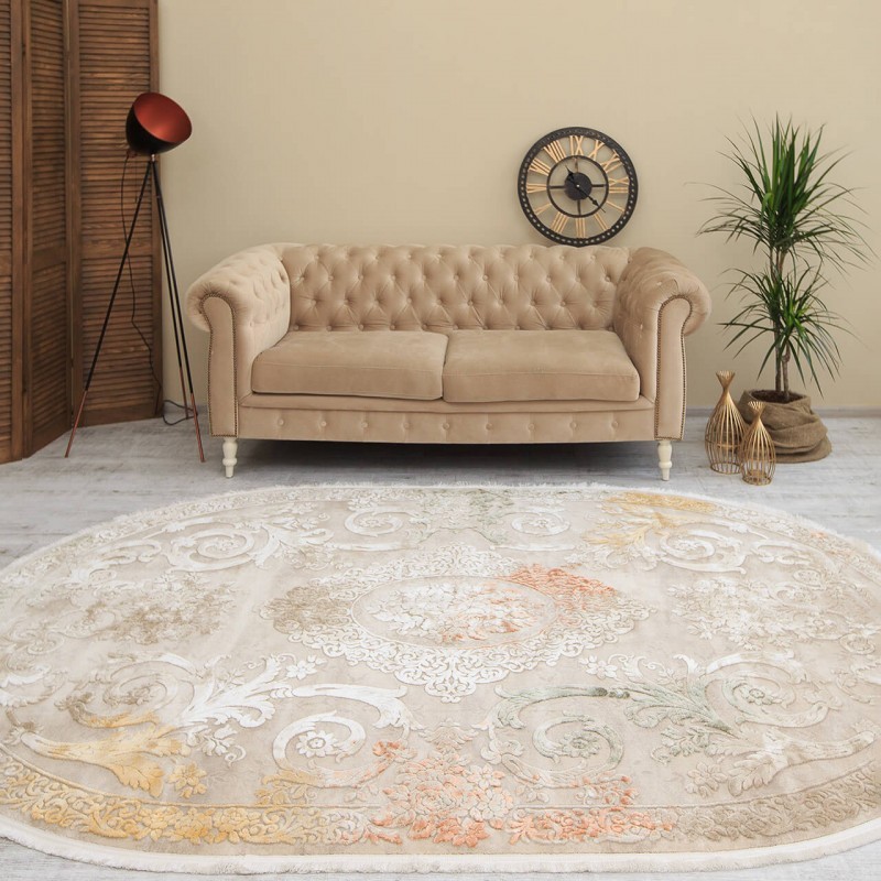 

Ковер Nessa R125A Beige Овальный 160х230 см