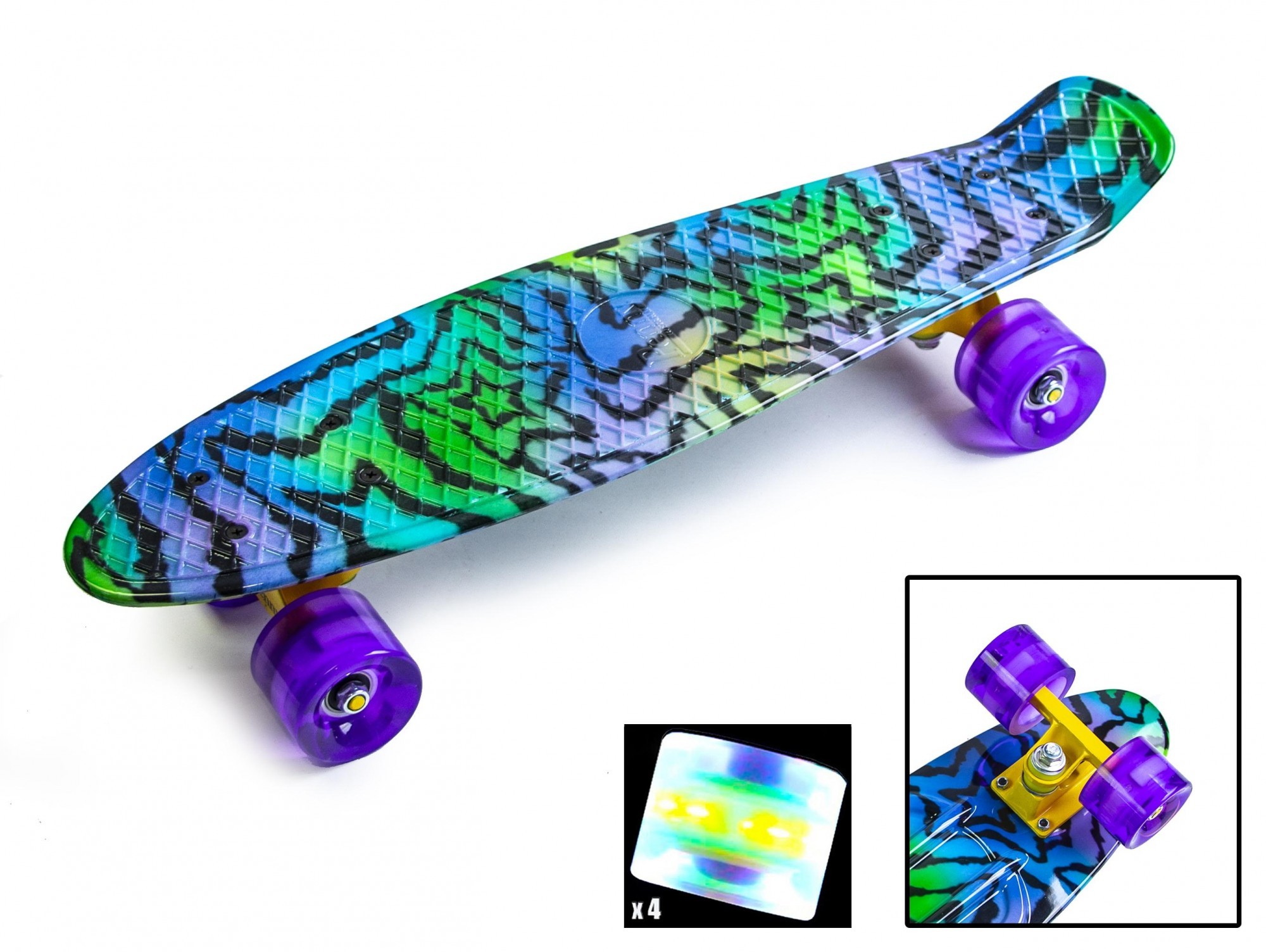 

Скейтборд Пенни борд Penny Board 22" STAR Звезды Светящиеся колеса