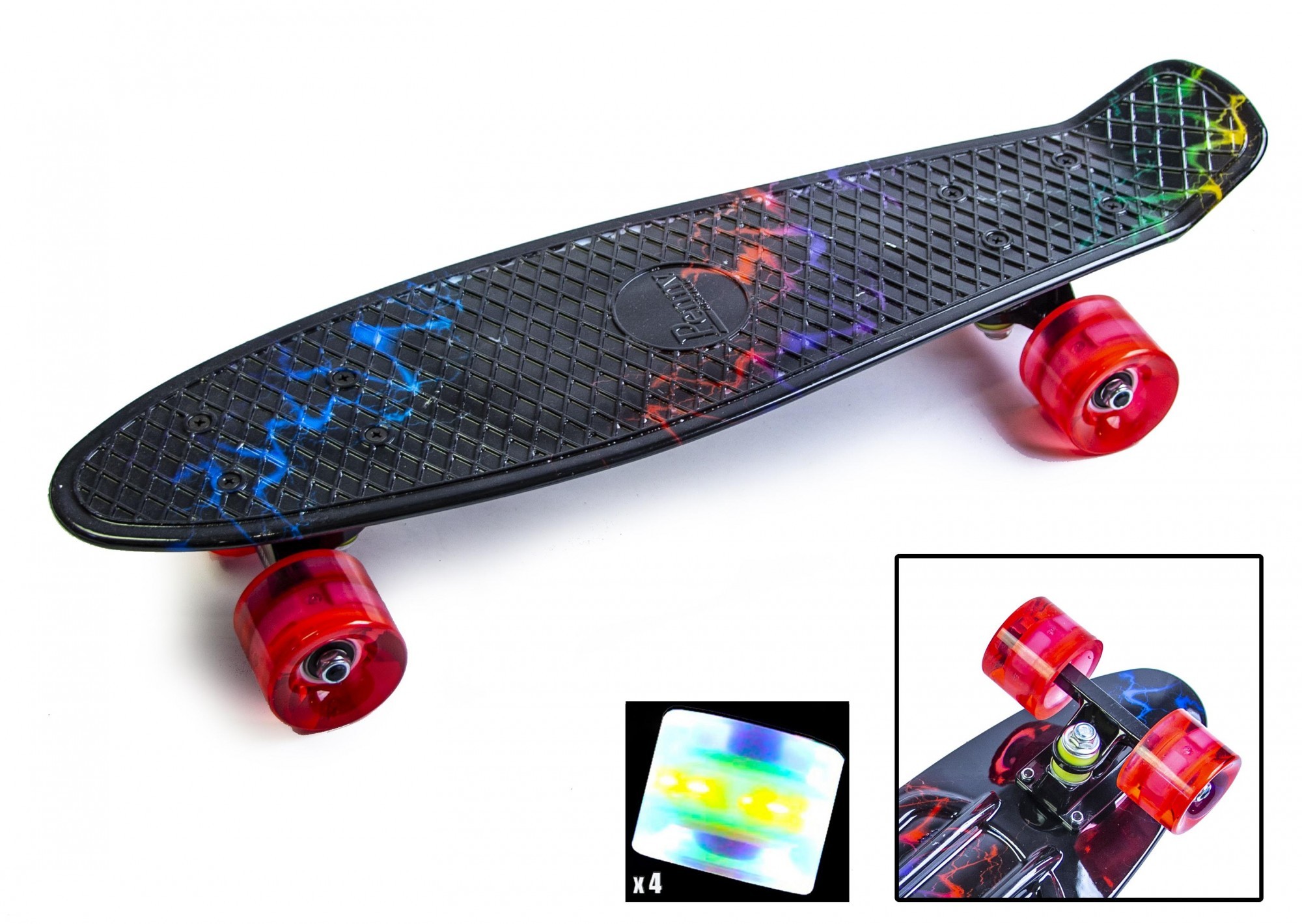 

Скейтборд Пенни борд Penny Board 22" LIGHTNING МОЛНИЯ Светящиеся колеса