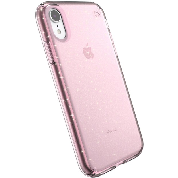 

​Противоударный чехол бампер Speck Presidio Clear + Glitter Apple Iphone Xr 6.1" Bella Pink