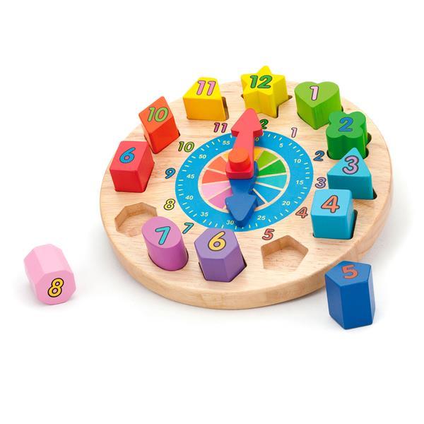 

Деревянный пазл-сортер Viga Toys Часы (SKU-59235) 28 x 9 x 28 см