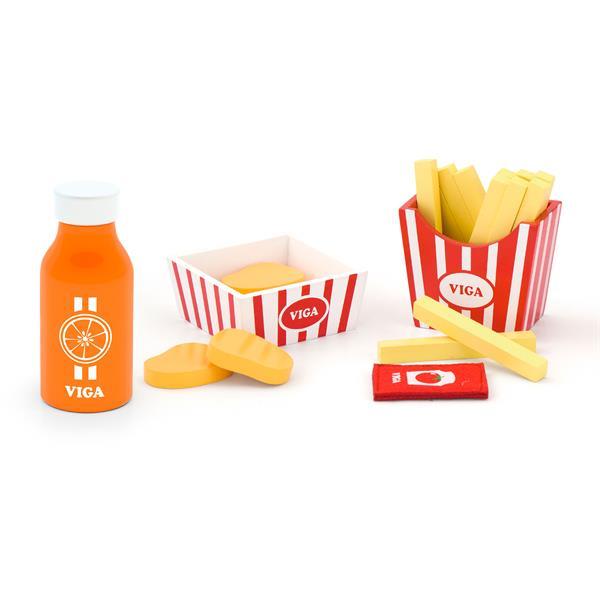 

Игрушечные продукты Viga Toys Наггетсы с картошкой фри и соком (SKU-51603) 28 x 16 x 6 см