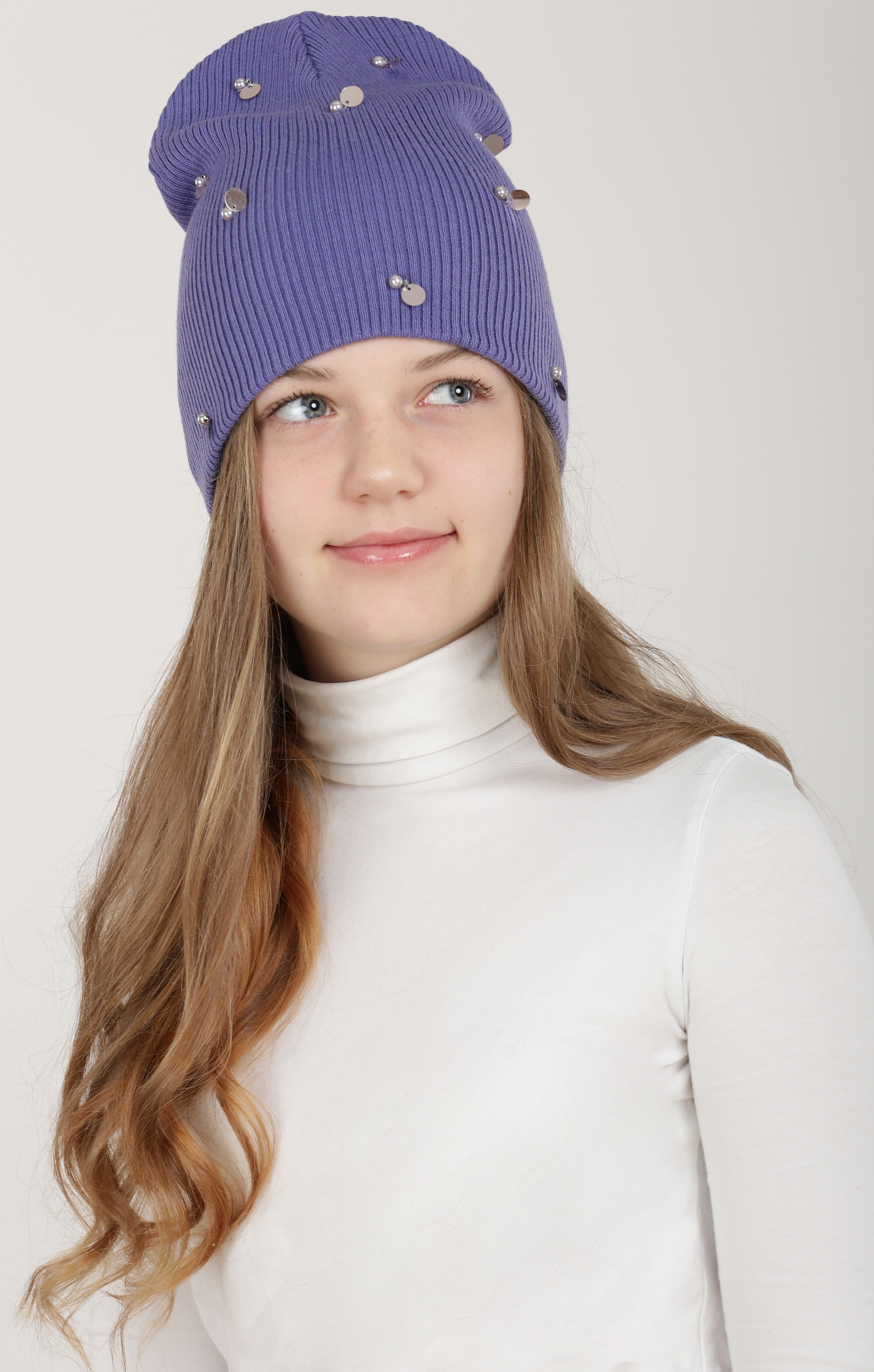 

Демисезонная шапка Anmerino Bini 54-56 см Лавандовая