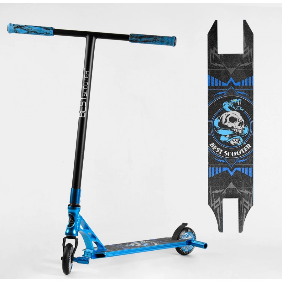 

Самокат трюковый Best Scooter 30286 с HIC системой Пеги Черный с Синим