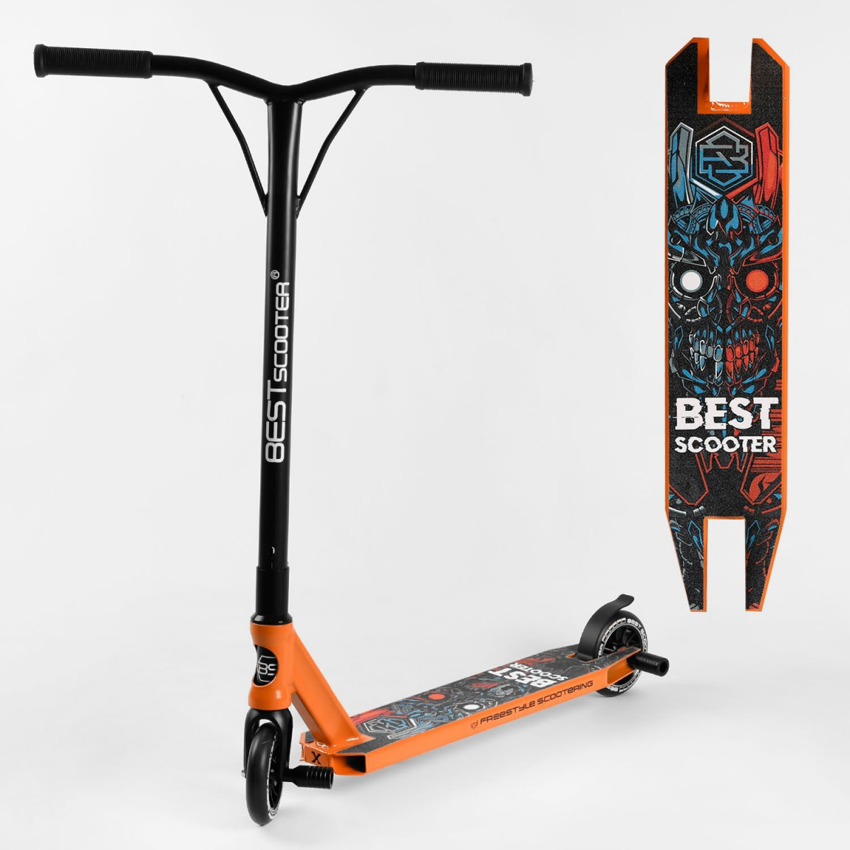 

Самокат трюковый Best Scooter 18378 с HIC системой Пеги Черный с Оранжевым