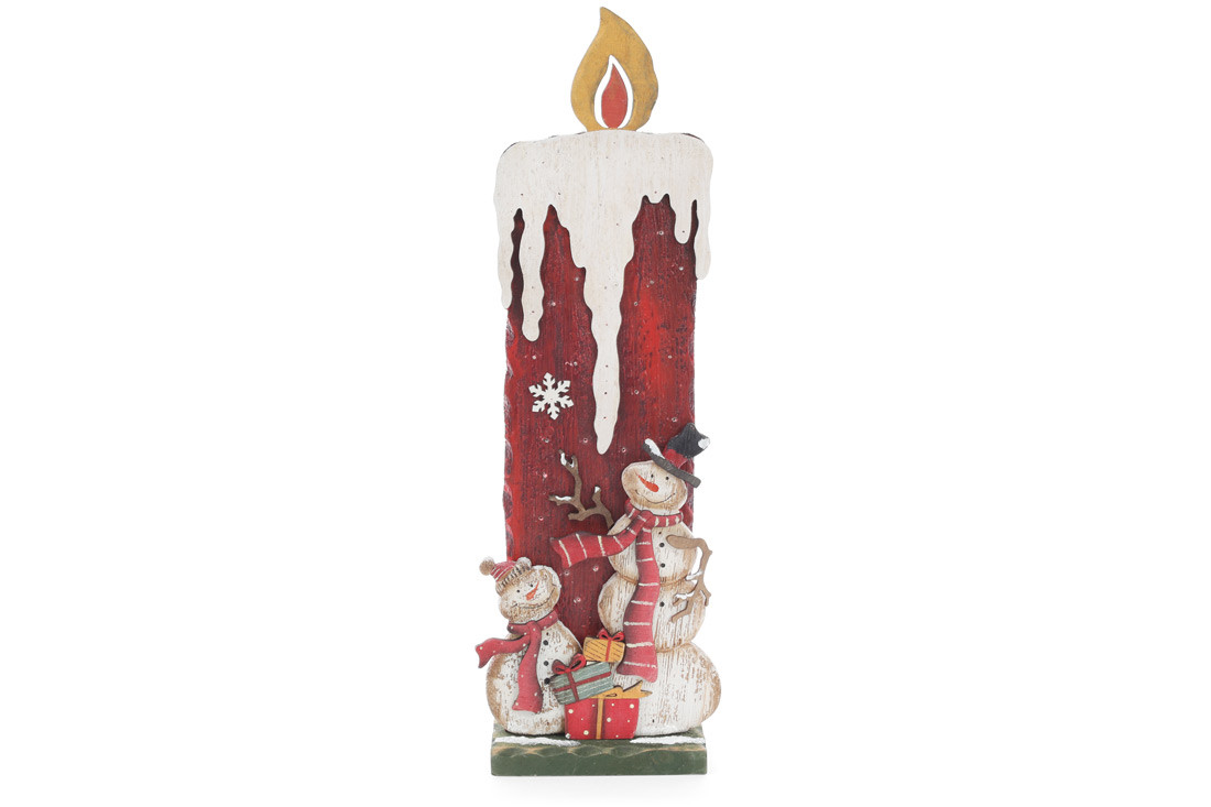 

Декоративное деревянное панно 50см с мини LED-подсветкой Свеча на батарейках (2хАА) BonaDi 808-003