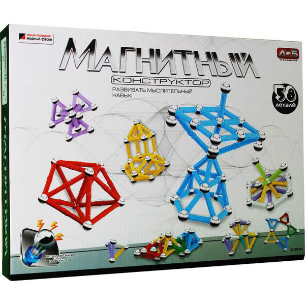 

Конструктор магнитный Metr+ 58 деталей (AQ-602)