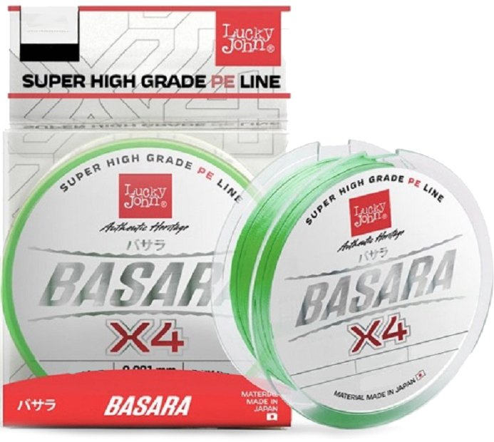 

Леска плетёная Lucky John BASARA Light Green Х4 PE 125м 0.091мм