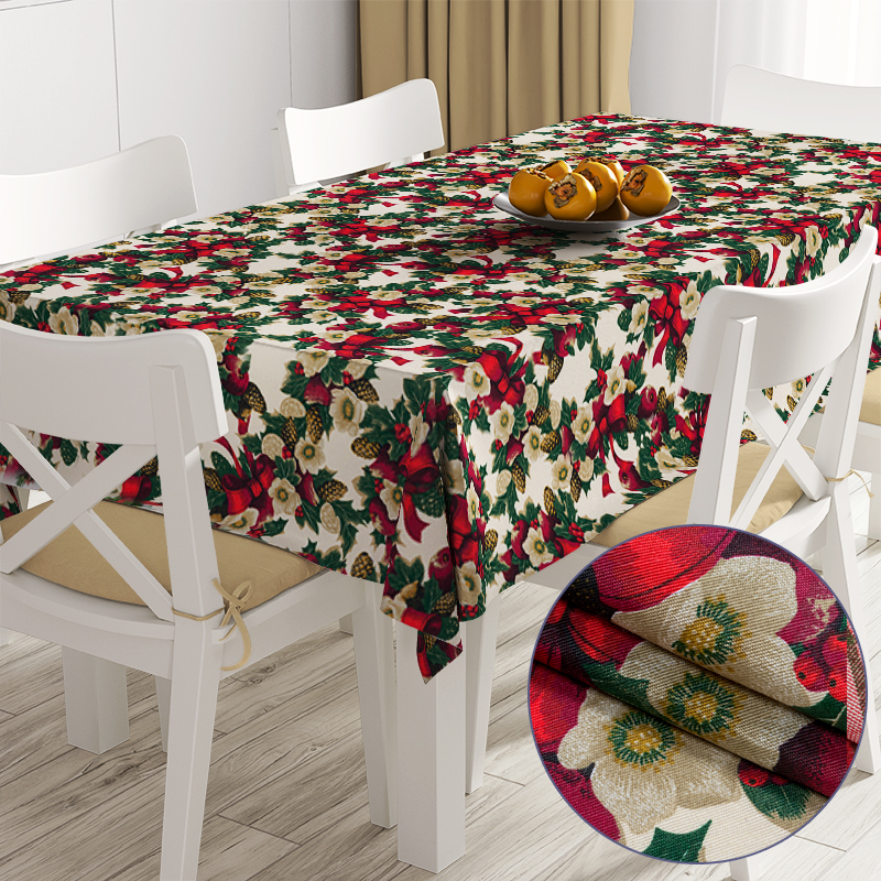 

Новогодняя скатерть Time Textile Новогодний букет Разноцветный TT153672 100x160