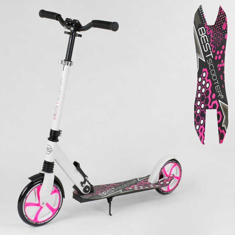 

Самокат двухколесный 70518 (2) Best Scooter, БЕЛЫЙ, зажим руля, переднее колесо PU - 22 см, заднее колесо PU - 20 см, 1 амортизатор, в коробке