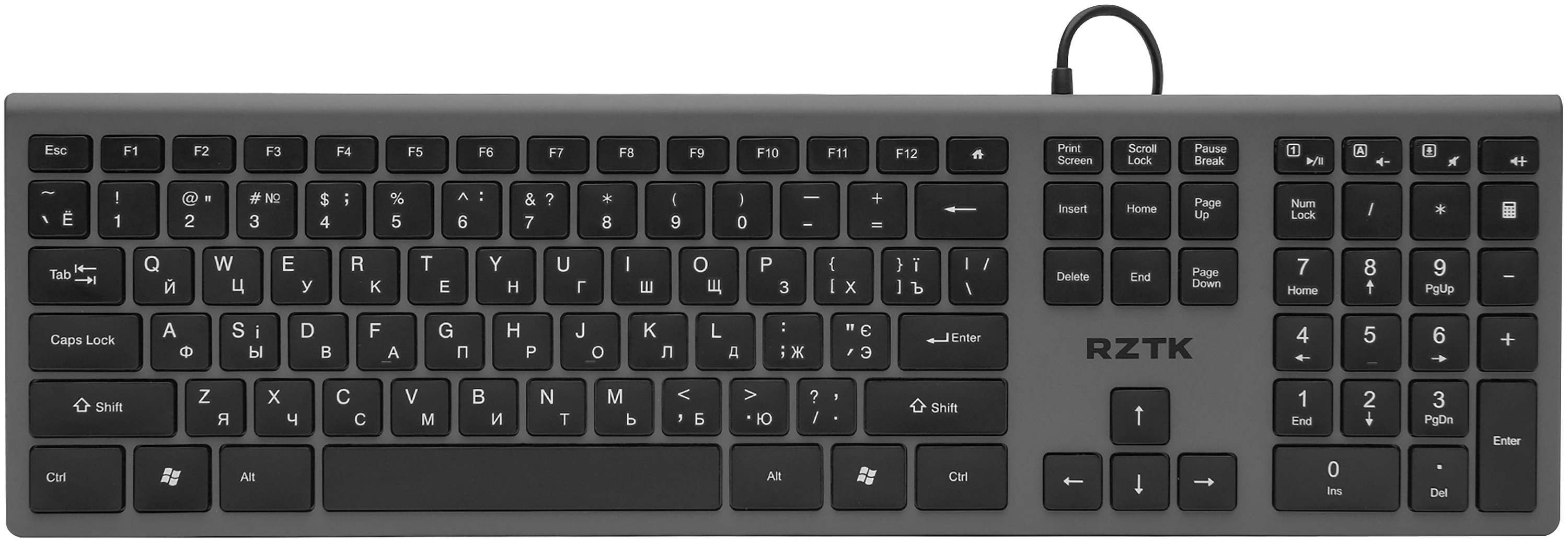 

Клавиатура проводная RZTK KB 210 USB Grey