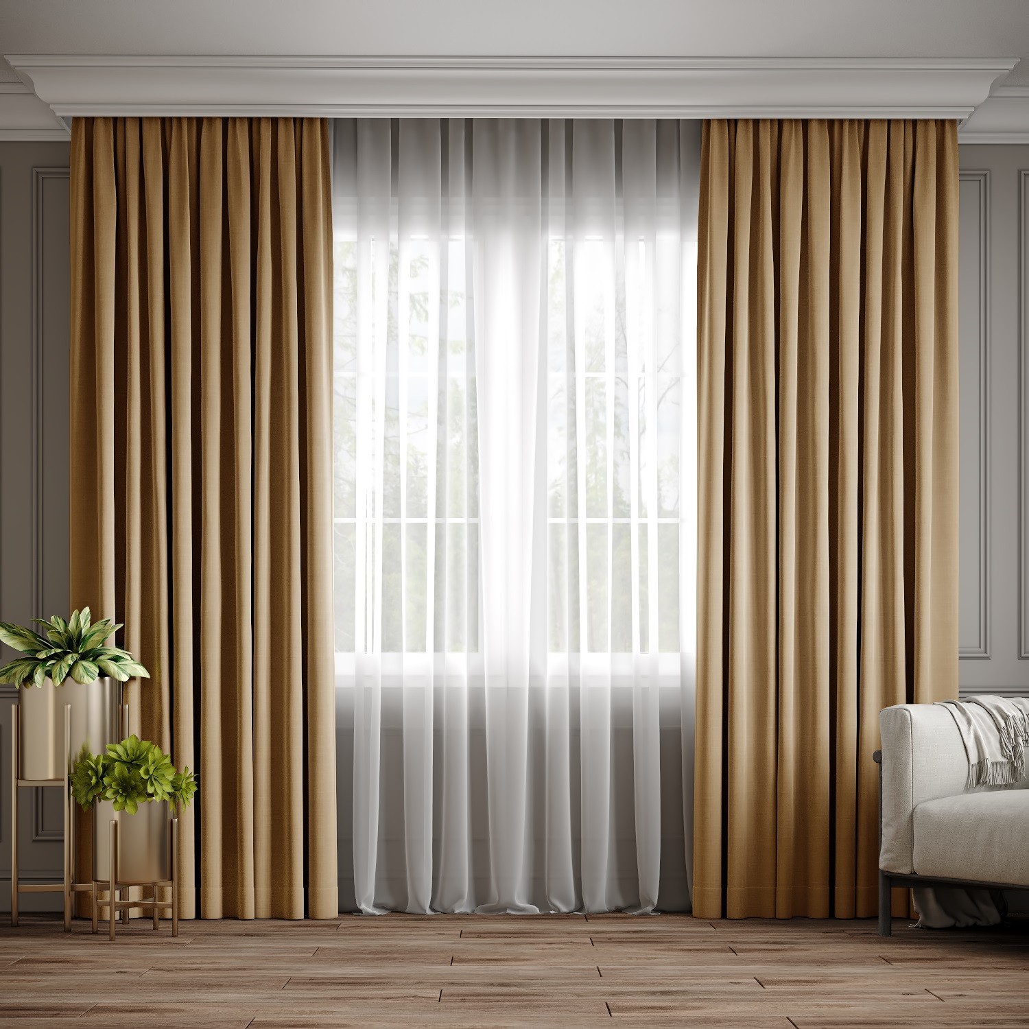 

Комплект штор Ann-Tailor микровелюр Песочный 150x270 см 2 шт (199)