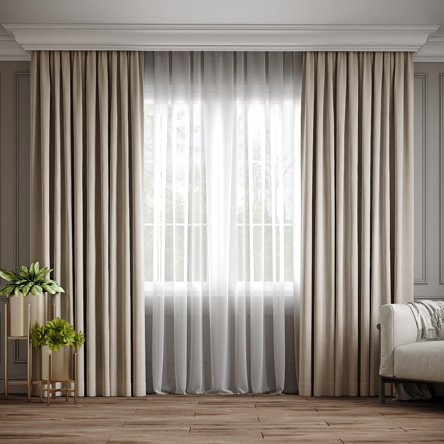 

Комплект штор Ann-Tailor микровелюр Капучино 100x270 см 2 шт (196)