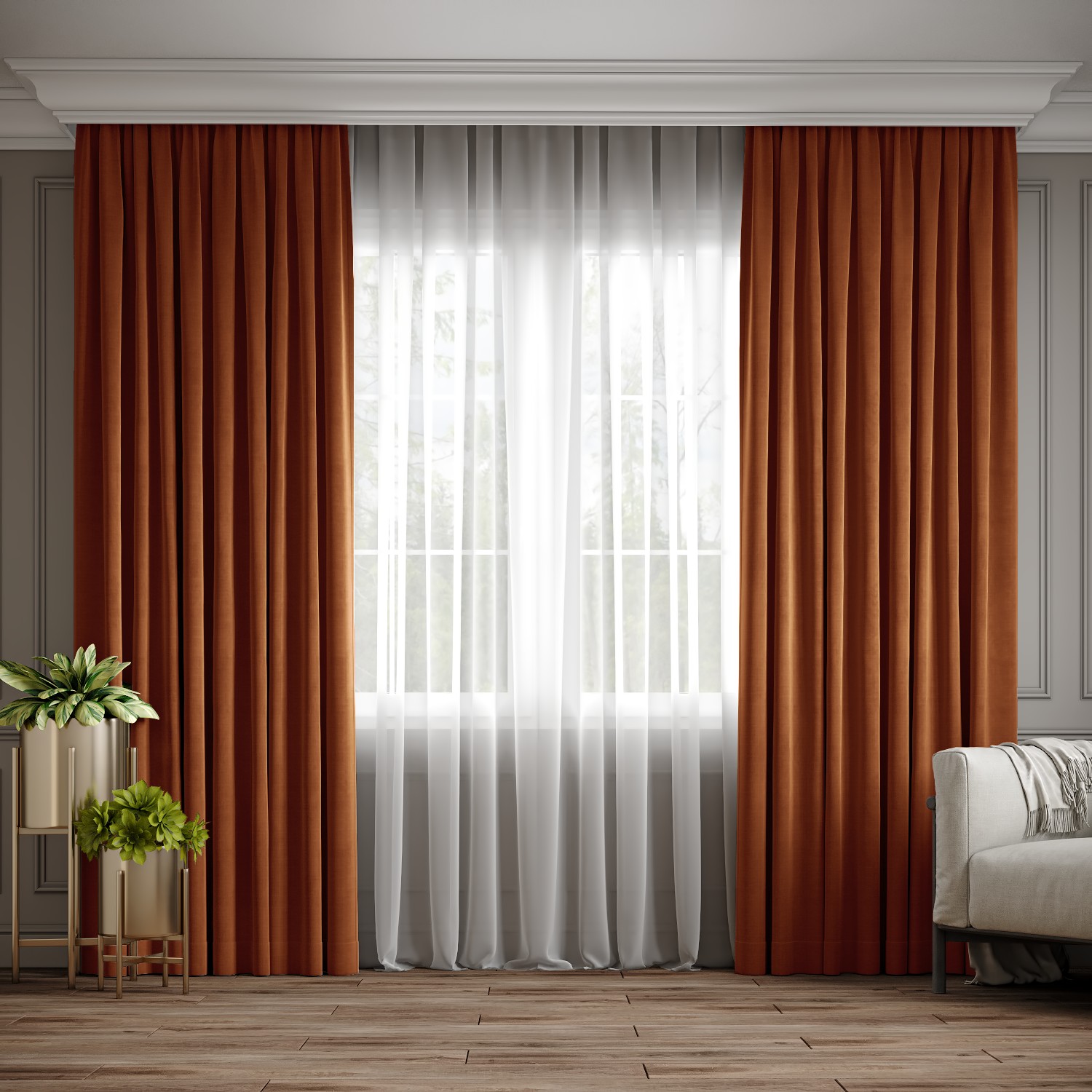 

Комплект штор Ann-Tailor микровелюр Терракотовый 200x270 см 2 шт (107)