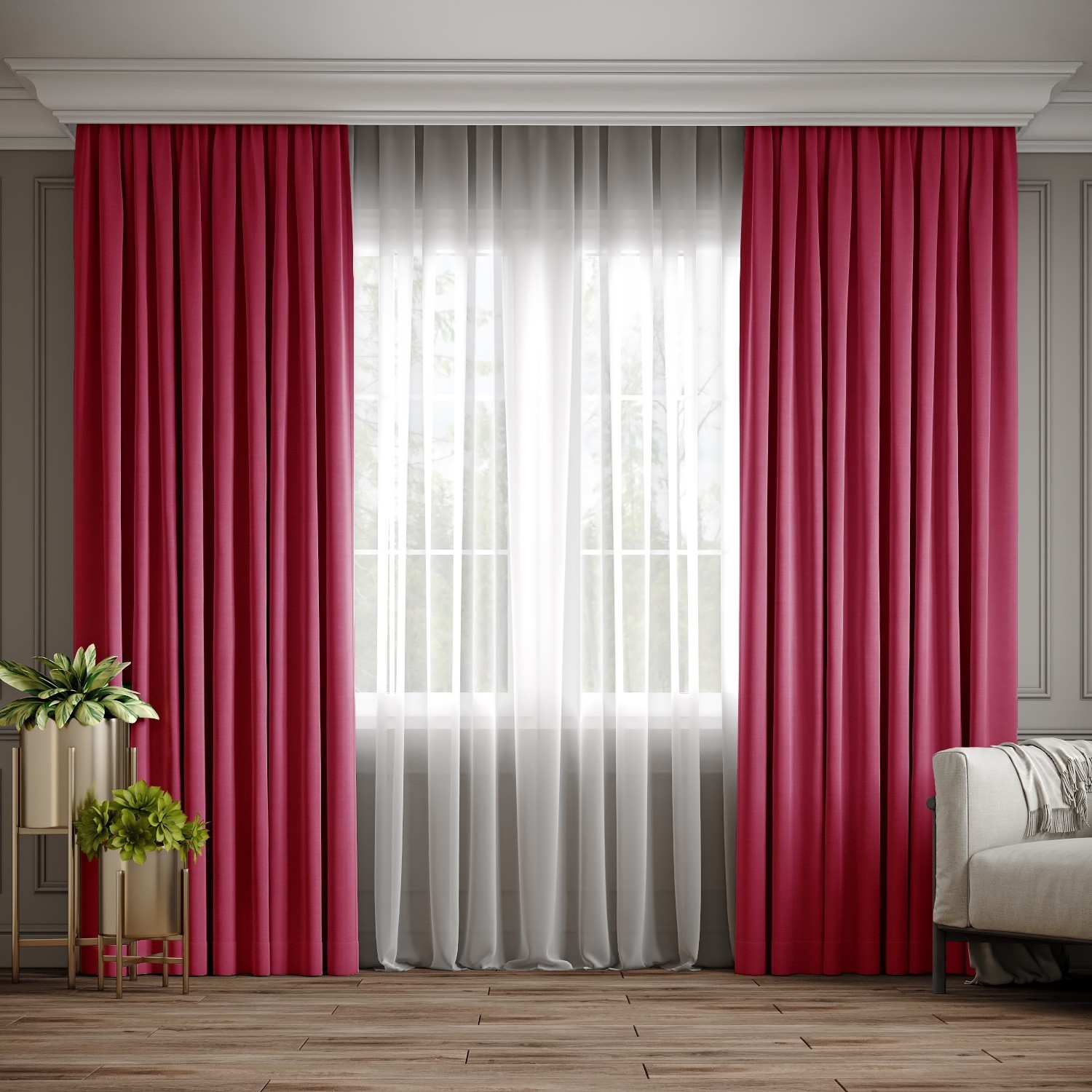 

Комплект штор Ann-Tailor микровелюр Фуксия 300x270 см 2 шт (109)