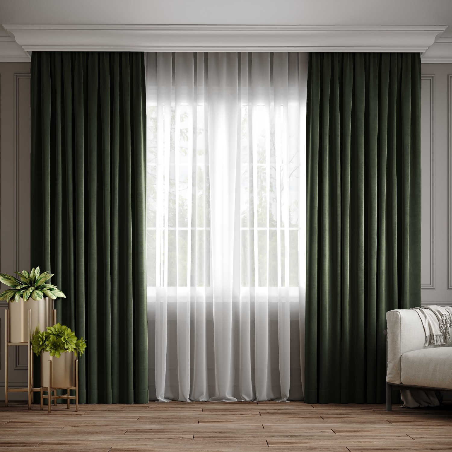 

Комплект штор Ann-Tailor микровелюр Изумрудный 300x270 см 2 шт (588)