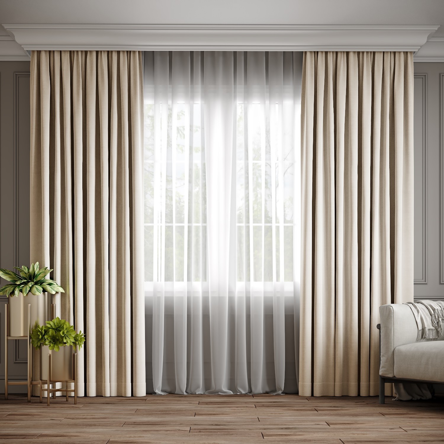 

Комплект штор Ann-Tailor микровелюр Молочный 150x270 см 2 шт (94)