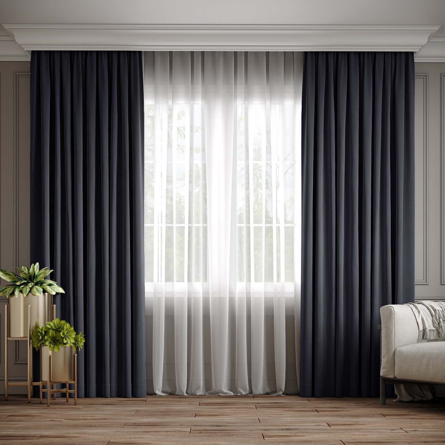 

Комплект штор Ann-Tailor микровелюр Графит 250x270 см 2 шт (373)
