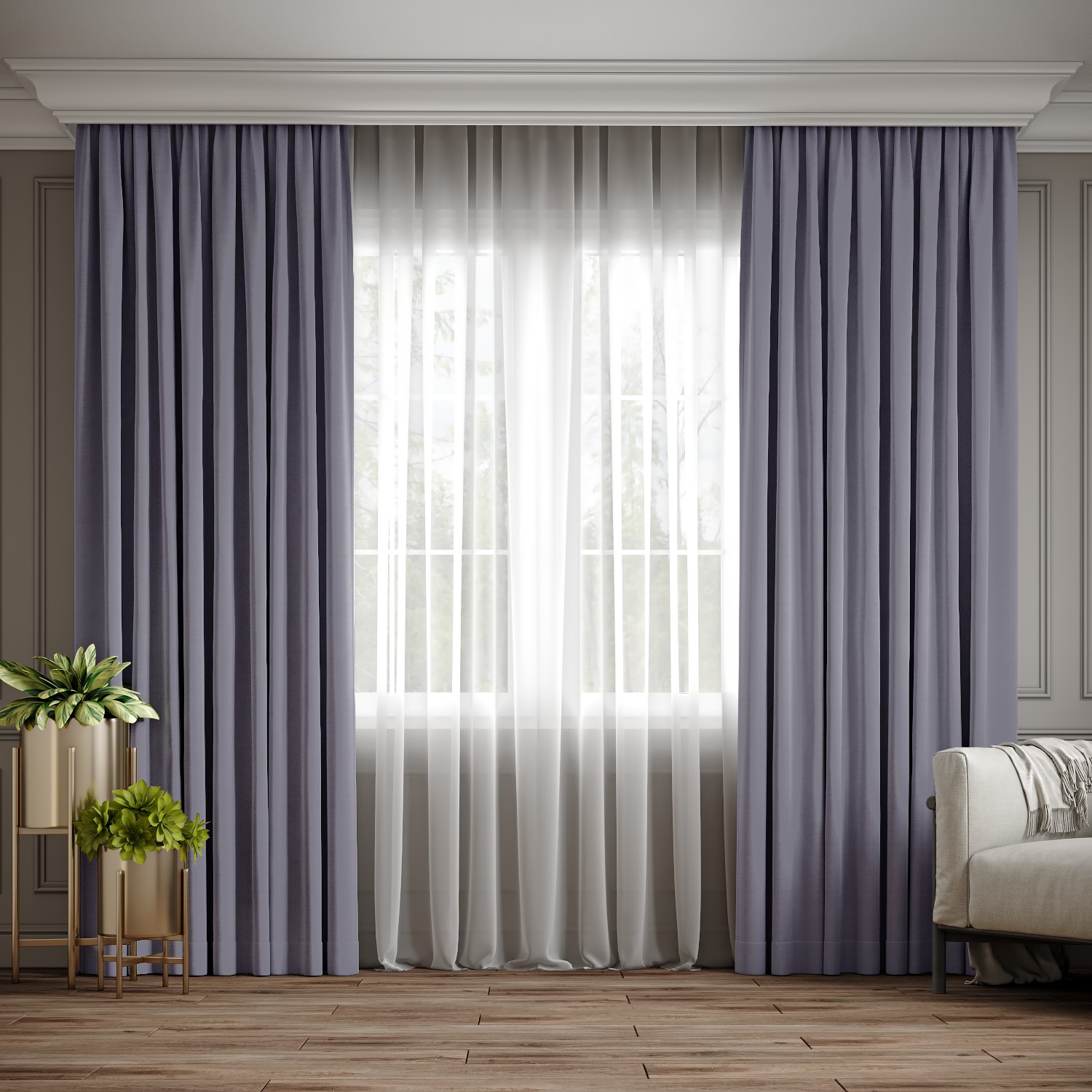 

Комплект штор Ann-Tailor микровелюр Лиловый 100x270 см 2 шт (203)