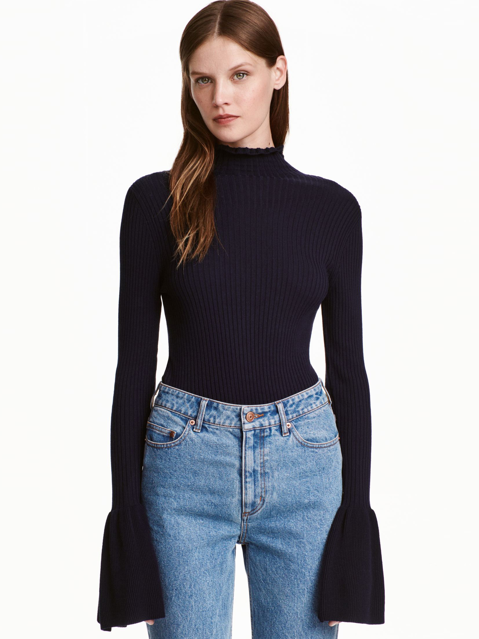 

Водолазка H&M 5660453 34 Темно-синяя