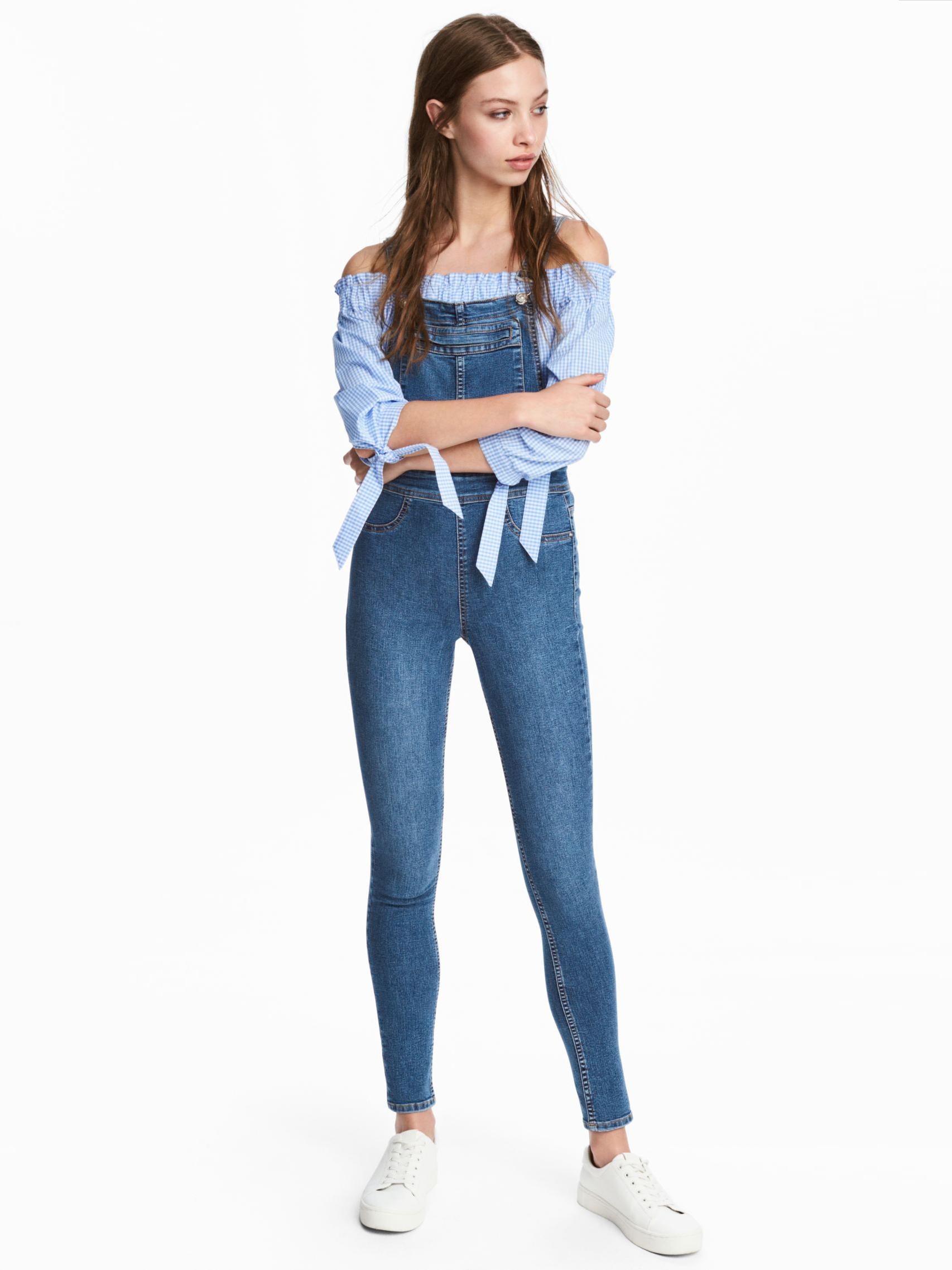 

Джинсовый полукомбинезон H&M 2961346  Синий, Джинсовый полукомбинезон H&M 2961346 42 Синий