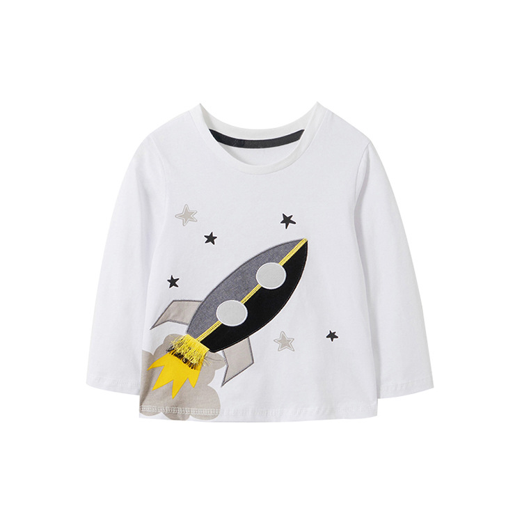 

Лонгслив для мальчика с рисунком космос белый Ракета Berni Kids (130) Белый