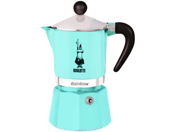 

Кофеварка Bialetti Rainbow гейзерная на 6 чашек Светло-голубая