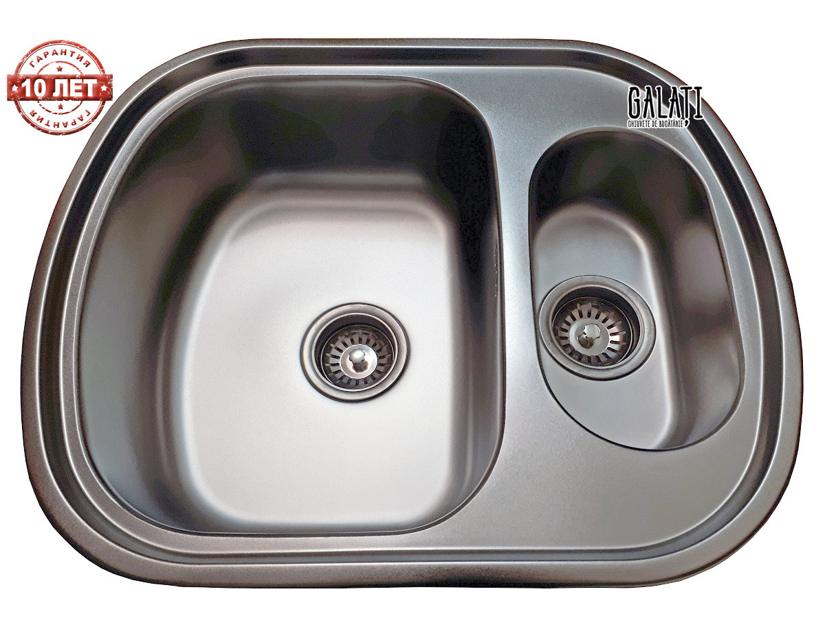 

Кухонная мойка Galaţi Vayorika 1.5C Satin 60*49см. с дополнительной чашей