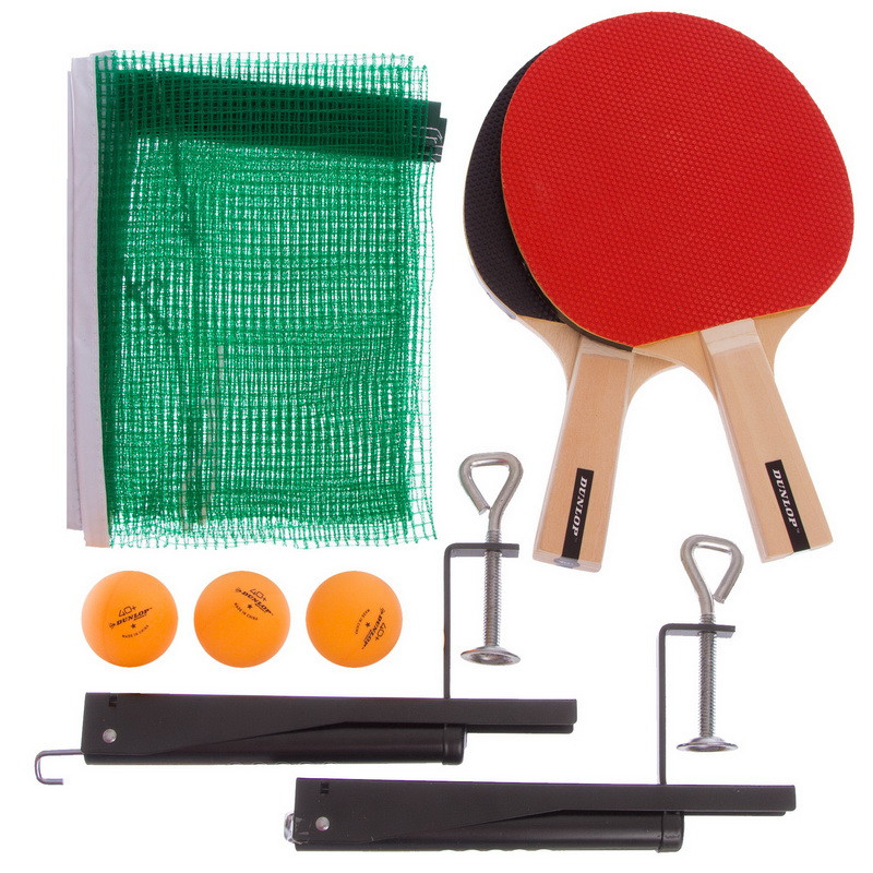 

Набор для настольного тенниса пинг-понга с сеткой DUNLOP в чехле 2 ракетки и 3 мяча Красный-черный (679212)