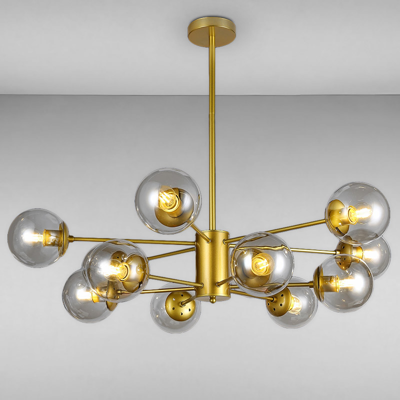 

Люстра молекула підвісна Light House LS-14858-12 GD+CL золото