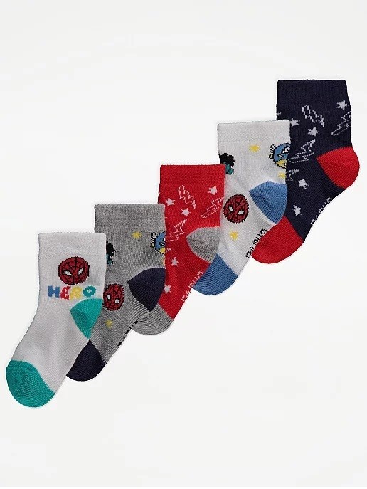

Набор носков George с принтом Marvel 80-92 см 5 пар разноцветные