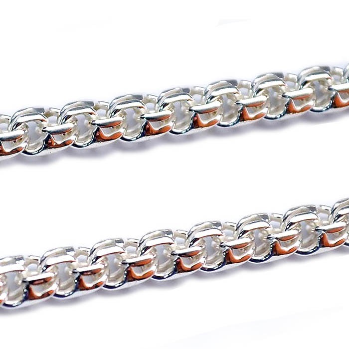 

Серебряная мужская цепь Бисмарк Круглый 60см / 7мм белый