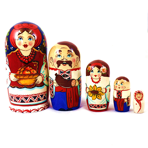 

Матрешка из 5-ти кукол Петриковка Украинская семья 14 см