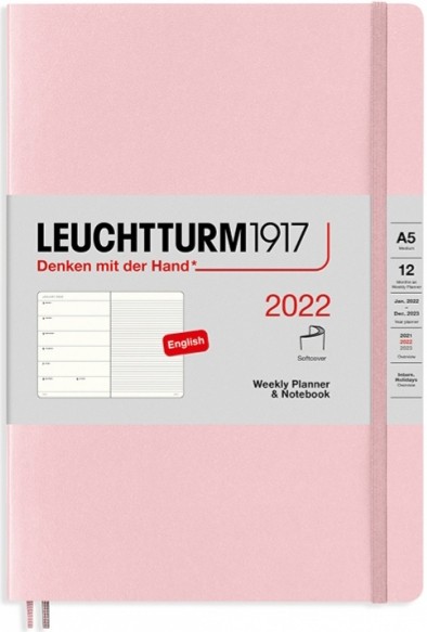 

Щотижневик з місцем для записів Leuchtturm1917 на 2022 рік середній 14,5 х 21 см рожевий м'який