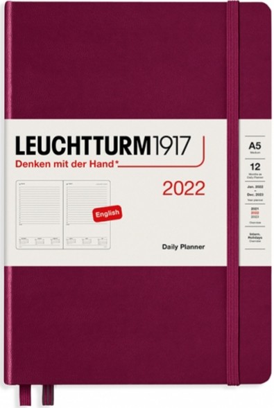 

Щоденник Leuchtturm1917 на 2022 рік середній 14,5 х 21 см винний