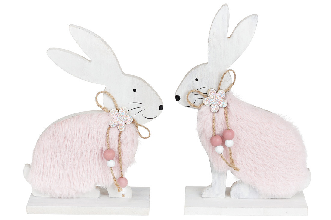 

Красивая декоративная деревянная статуэтка "Зайка", 20см, 2 вида, набор 4шт